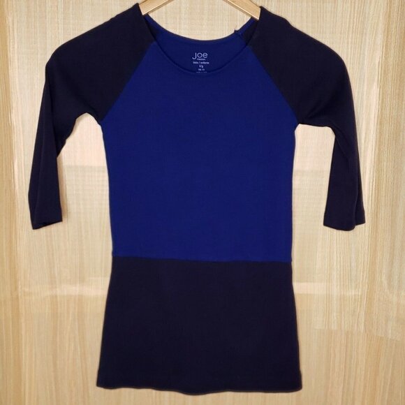 Joe Fresh Girls Two Tone Knit Blue Dress Large - Picture 1 of 5